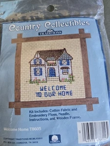 Traditions Country Collectibles Cross Stitch Kit Welcome Home T8605 4"x4" - Picture 1 of 3