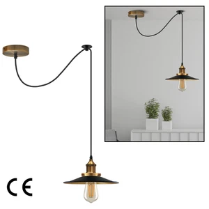 Lámpara de techo colgante vintage retro E27 Loft hierro colgante lámpara retro de 2 m - Imagen 1 de 7