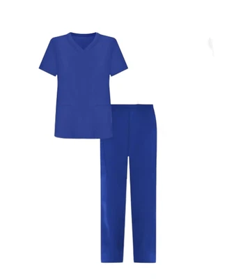 Conjunto Médico Top y Pantalones Blancos FUNDAMENTALS Azul Talla 2X Nuevo con Etiquetas Foto 1 de 4