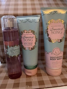 BATH AND BODY WORKS Sweetest Song Cream, Body Wash And Frag Mist - Picture 1 of 7