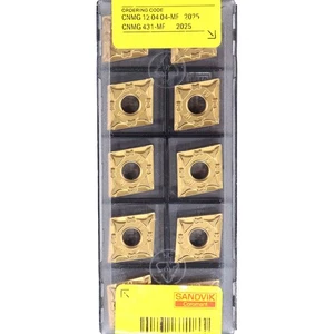 10 SANDVIK CNMG 120404-MF - Grade 2025 CNC Lathe Coated Carbide Turning Inserts - Picture 1 of 8