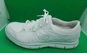 Skechers Work Relaxed Fit Memory Foam 76564 White Lace Up Women's Sz 9.5 Shoes - Picture 1 of 11