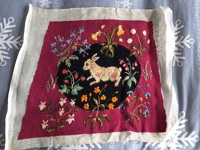 Handcrafted Needlepoint Chair Cover - Image 1 of 2