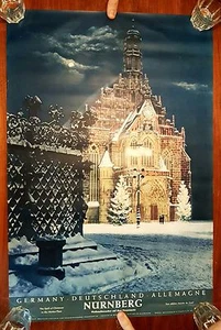 Nürnberg Hauptmarkt Weihnachten 70er Poster Plakat Bavaria Bayern Allemagne - Bild 1 von 1