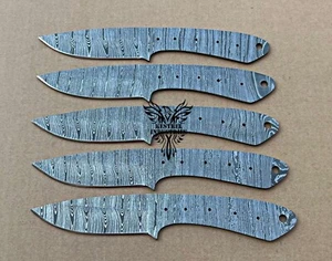 Lot of 5 Damascus Steel Blank Blade Knife For Knife Making Supplies (BB-679) - Picture 1 of 7