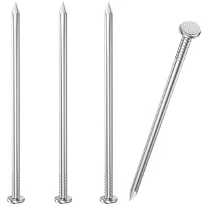 80PCs Stainless Steel Hardware Nails - 3 Inch Flat Head, Long Wall & Wood - Picture 1 of 6