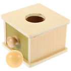 Montessori Wooden Object Permanence Box with Drawer & Ball Drop Play Toy