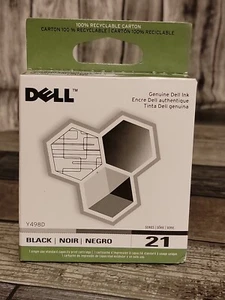 Genuine OEM Dell Printer Ink Cartridge Black 21 Series Y498D New In Box - Picture 1 of 4