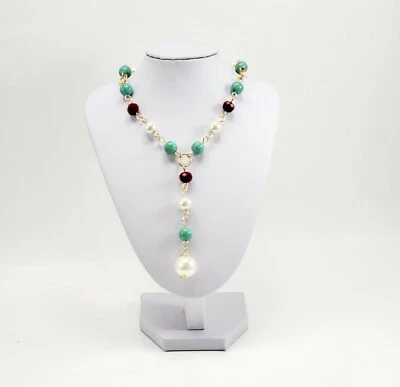 Collar Perla Cristal Largo Boho Bohemio Lárgate Mujer Estatemnet  Foto 1 de 4