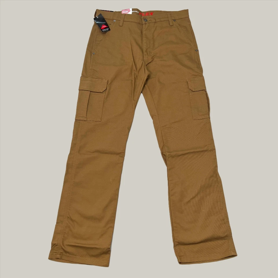 DICKIES Flex Regular Fit Cargo Pants Mens 32X34 Stonewashed Brown Duck DP902SBD