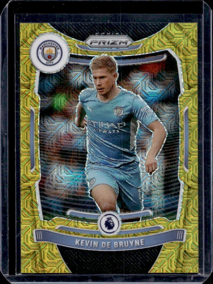 2021-22 Prizm Premier League Kevin De Bruyne Gold Mojo Prizm #08/10 Manchester