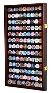 Large Coin Poker Casino Chip Display Case Cabinet Wall Rack 98% UV Lockable