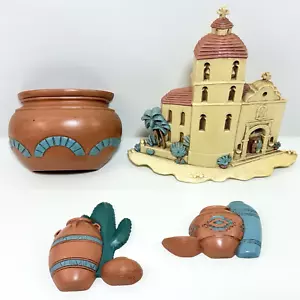 Vintage Burwood Southwest Western Wall Art Decor Plaques Home Interiors Set Of 4 - Picture 1 of 9