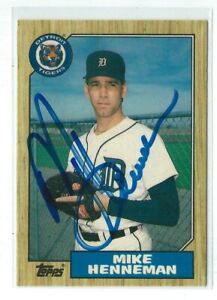 Mike Henneman Signed 1987 Topps Tiffany Rookie Card #46T