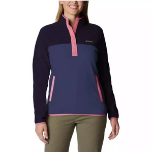 NWT COLUMBIA 1535184 NOCTURNAL/ROSE 1/2 SNAP FLEECE PULLOVER SZ XS #G839 - Picture 1 of 4
