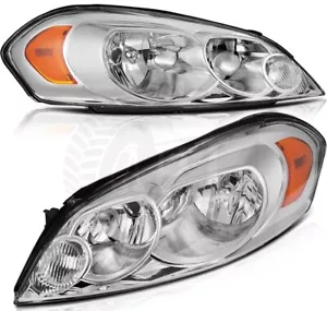 For 2007-2013 Chevrolet Impala Chrome Headlights Assembly Replacement Lamp set - Picture 1 of 12