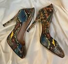 Sole Society Multicolor Snakeskin High Heel Pumps Sexy 4.5” Spike Womens 7.5 EUC