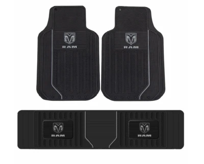 NUEVO JUEGO DE ALFOMBRILLAS DE GOMA RESISTENTES PARA TODO CLIMA DODGE RAM de 3 piezas Foto 1 de 4