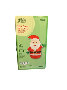 22" Santa Inflatable Airdorable Airblown Christmas Holiday Indoor Decoration - Picture 1 of 3