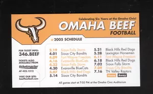 Carne de res Omaha--Horario de bolsillo 2005--Banco federal comercial--NIFL - Imagen 1 de 2
