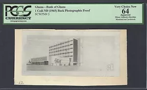 Ghana One Cedi ND1965 Pick Unlisted Back Photographic Proof - Picture 1 of 2