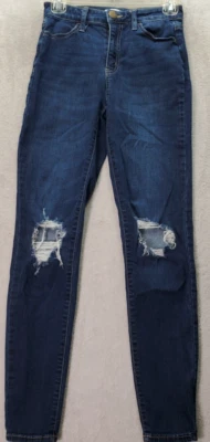 Pantalones de mezclilla SO Jegging para mujer talla 5 azul curvilíneo tiro alto pierna ajustada desgastados Foto 1 de 4