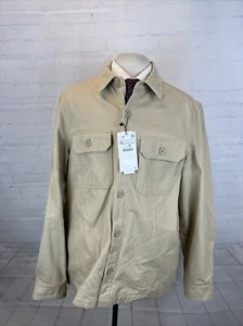 NEW WITH TAGS Zara Men's Beige Solid Cotton Jacket SIZE XL $158 - Picture 1 of 13