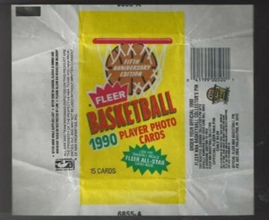 1990-91 & 1991-92 FLEER BASKETBALL WAX PACK WRAPPERS LOT OF 2  see scans - Picture 1 of 2