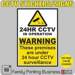 CCTV IN OPERATION - 24HR SURVEILLANCE - VINYL STICKER / SIGN - SECURITY WARNING - Picture 1 of 5