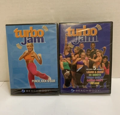 Brand New! Lot of 2 Turbo Jam Beach Body DVDs: Punch,Kick & Jam/ Learn & Burn… Foto 1 de 4