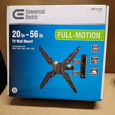 Soporte de pared eléctrico comercial de movimiento completo de 20 a 56 pulgadas para TV de pantalla plana LED negro Foto 1 de 3