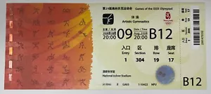 2008 Summer OLYMPIC Beijing ARTISTIC GYMNASTICS TICKET Nastia Liukin Gold USA - Picture 1 of 2