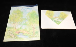 Vtg Sangamon Co Writing Paper & Envelopes Stationary - A Quiet Place - Bridge - Picture 1 of 6