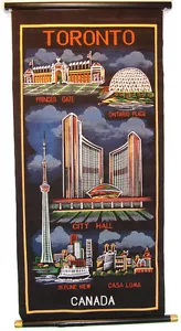 60er Jahre Toronto Kanada Souvenir Wandbehang Casa Loma Skyline Blick - Bild 1 von 7