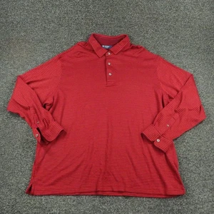 Cremieux Poloshirt Herren 2XL rot gestreift Langarm Klassiker Golf Freizeit Oberteil - Bild 1 von 8