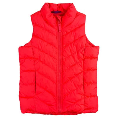 Old Navy Frost Free Candy Land Neon Cotton Girls Puffer Zip Vest Small 6/7 Pink - Image 1 of 4