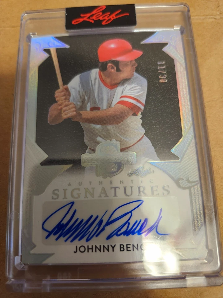 Hoja Spectacular Johnny Bench Silver Holo 2025 automático 11/30 Cincinnati Reds Foto 1 de 1