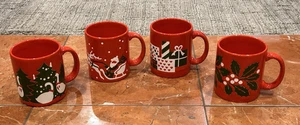 LOTE 4 TAZAS DE NAVIDAD WAECHTERSBACH ALEMANIA TRINEO DE SANTA REGALOS ÁRBOL CISNE ACEBO USADAS EN EXCELENTE ESTADO - Imagen 1 de 9