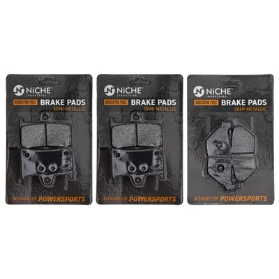 NICHE Brake Pad Set for Yamaha Vmax 1700 Road Star Front Rear Semi-Metallic - Image 1 of 4