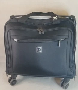 DELSEY Black 18" 4 Roller Underseat Carry On Bag w Telescopic Handle - Picture 1 of 7