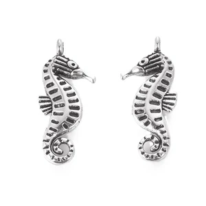 Metal Alloy Seahorse Charms Antique Silver 22mm Pack Of 10 - Picture 1 of 1