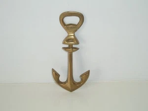 Solid Heavy Brass Navy Anchor Shape Bottle Opener 17.5cm Long - Picture 1 of 3