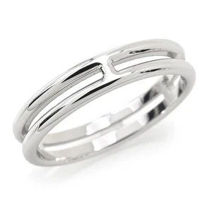 Hermes Arianne Ring H119834B 00047 #51 US5.75-6 K18WG Wedding Double Row 3.1g 57 - Picture 1 of 5