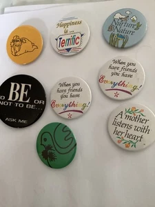 8. BUTTONS pins pinback badges for your collection. Mother., Friends, Happiness - Picture 1 of 5