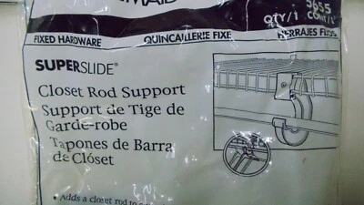 Closetmaid Universal Closet Rod Support 5655 Superslide-Juego de 3-Suave Slide Foto 1 de 4