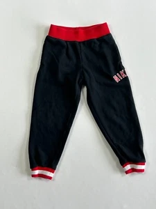 Nike Air Jogger Pant Boys 3-4 Black Logo Graphic Print Pull-On Elastic Waistband - Picture 1 of 8