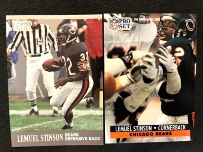 NFL - Lemuel Stinson 1991 Fleer Ultra & 1991 Pro Set Football - Bears - Image 1 of 2