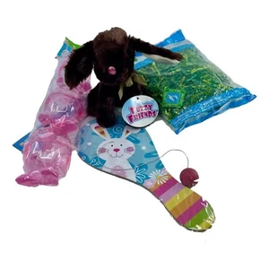 Osterkorb Füller Plüsch Hase Kaninchen Eier blau Paddel Ball Gras Füller Set - Bild 1 von 13