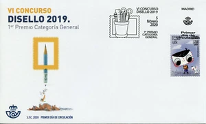 Spain Philately Stamps 2020 FDC Disello Stamp Design General Cartoons 1v S/A Set - Picture 1 of 1
