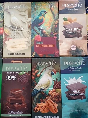 Despacito Egyptian Chocolate Assorted Flavors Milk Dark Hazelnut 12 Pack X 80g - Image 1 of 4